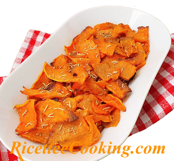 Chips di zucca al forno